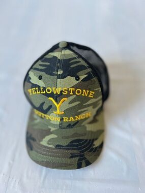 Yellowstone Paramount Dutton Ranch camo trucker hat Mesh adjustable snapback
